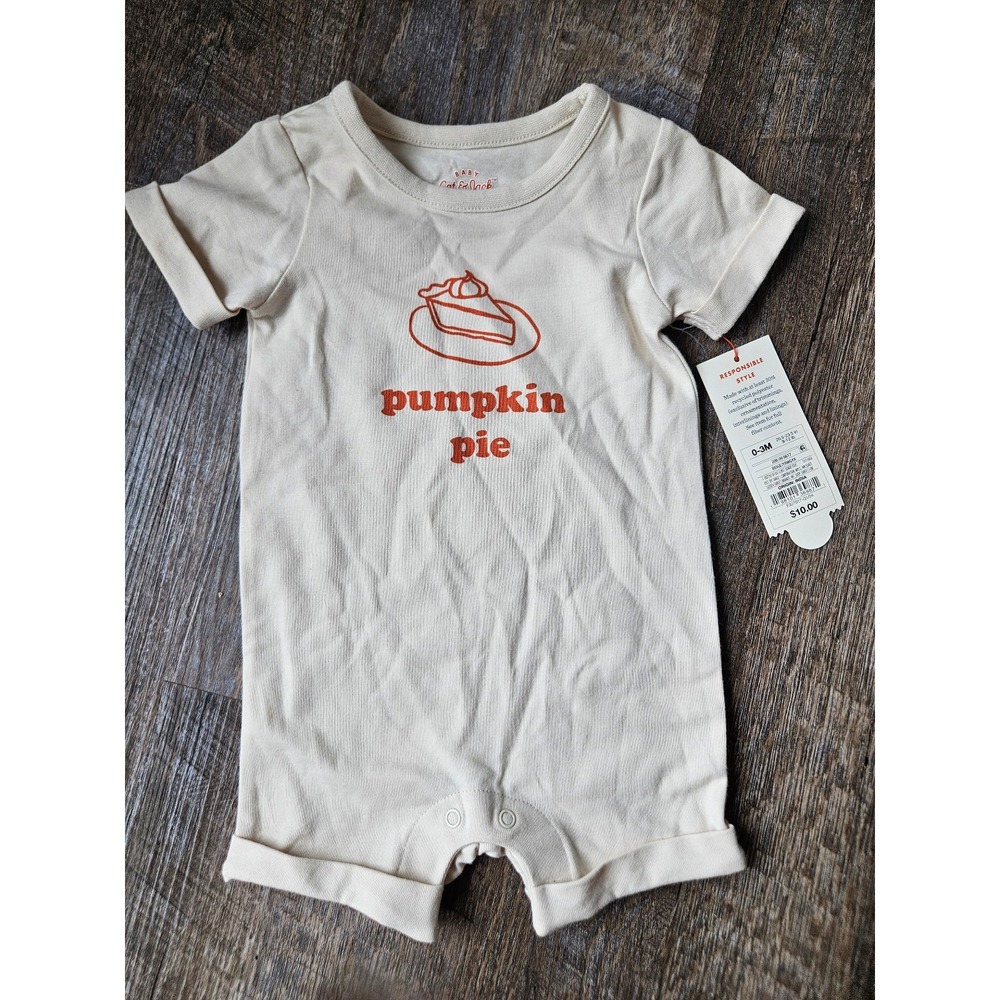 Cat & Jack 1piece pumpkin pie outfit NWT 0/3month